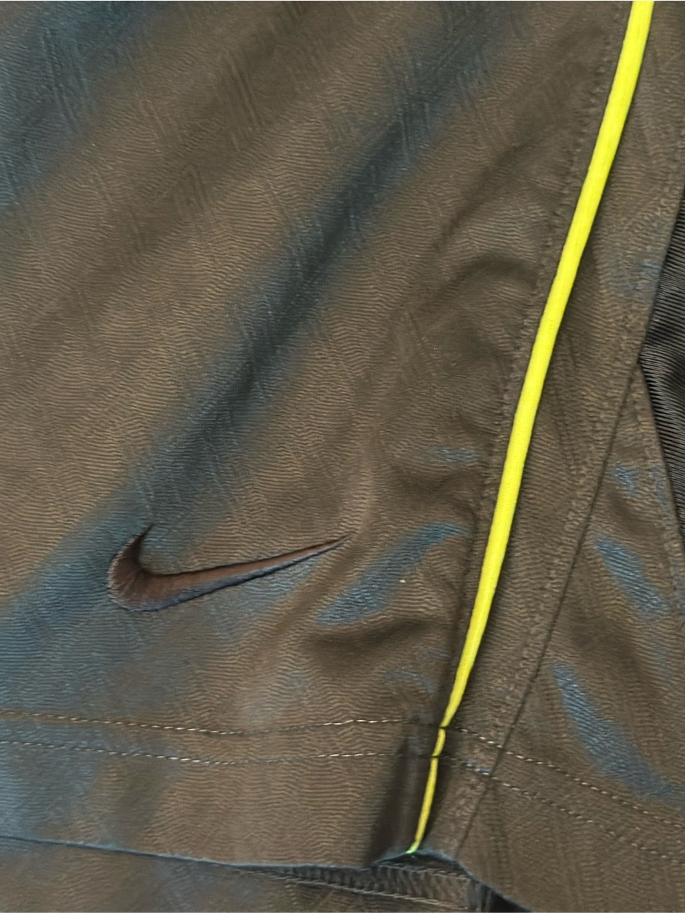 Nike Men's Black Jacket with Neon Yellow Trim